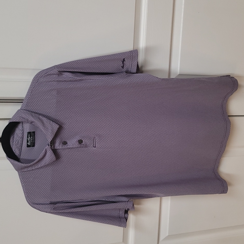 Men's Ben Hogan large purple/white golf polo